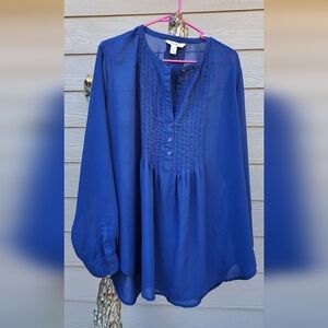Old Navy Royal Blue Chifon Blouse
